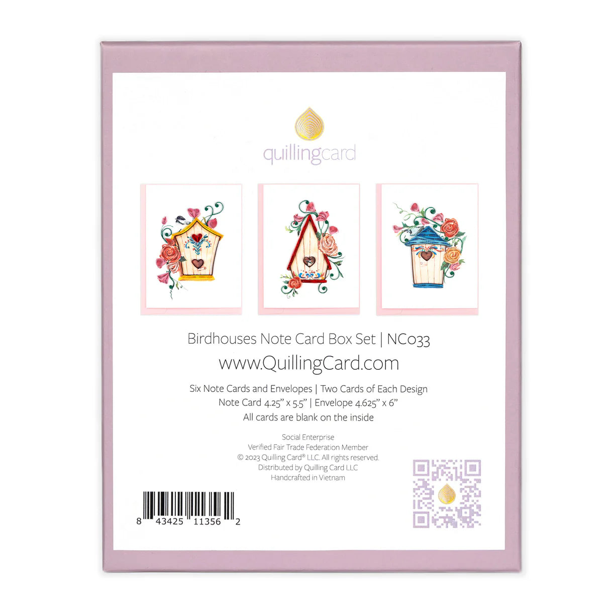 Quilled Birdhouses Notecard Set