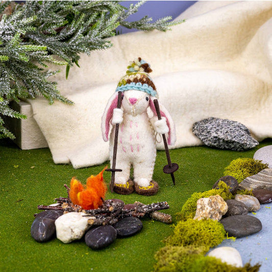 Snowshoeing Bunny Ornament