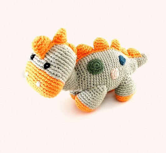 Crochet Stegosaurus Rattle