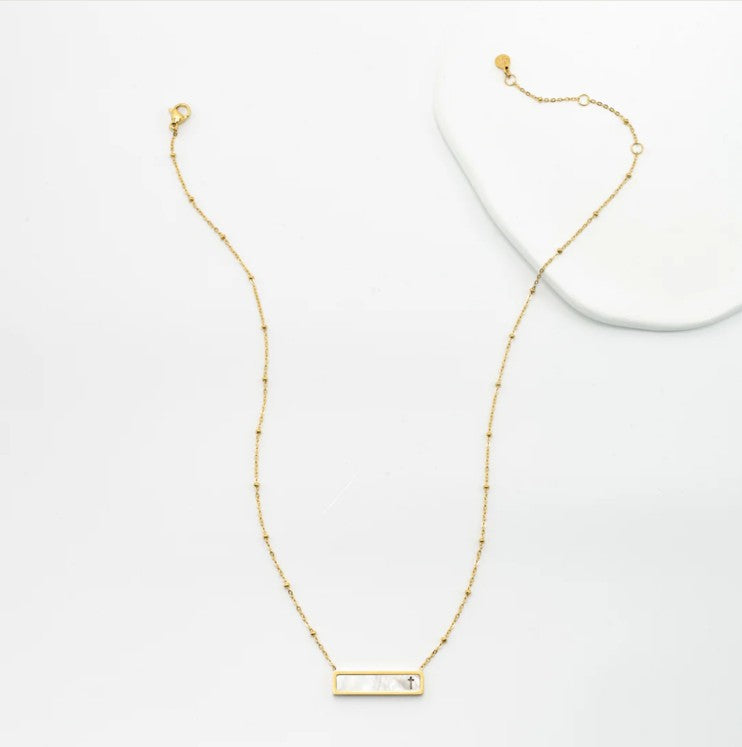 Faith Reversible Cross Bar Necklace