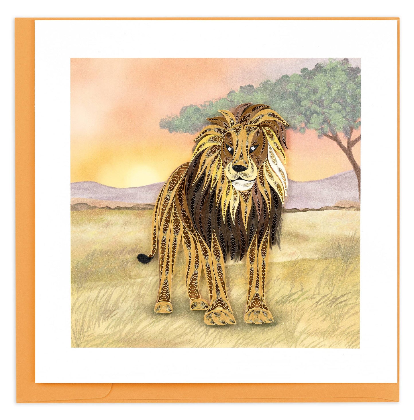 Quilled Savanna Lion Card