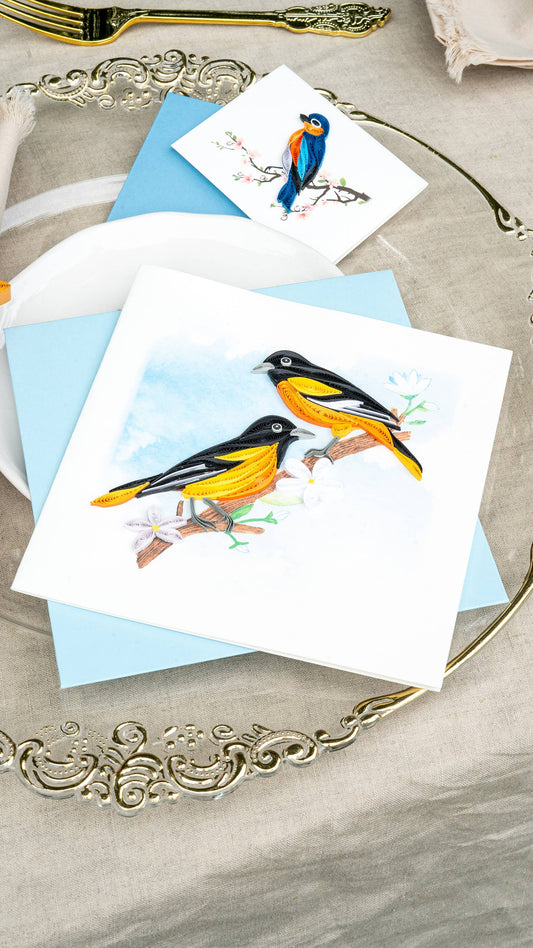 Quilled Baltimore Oriole Card