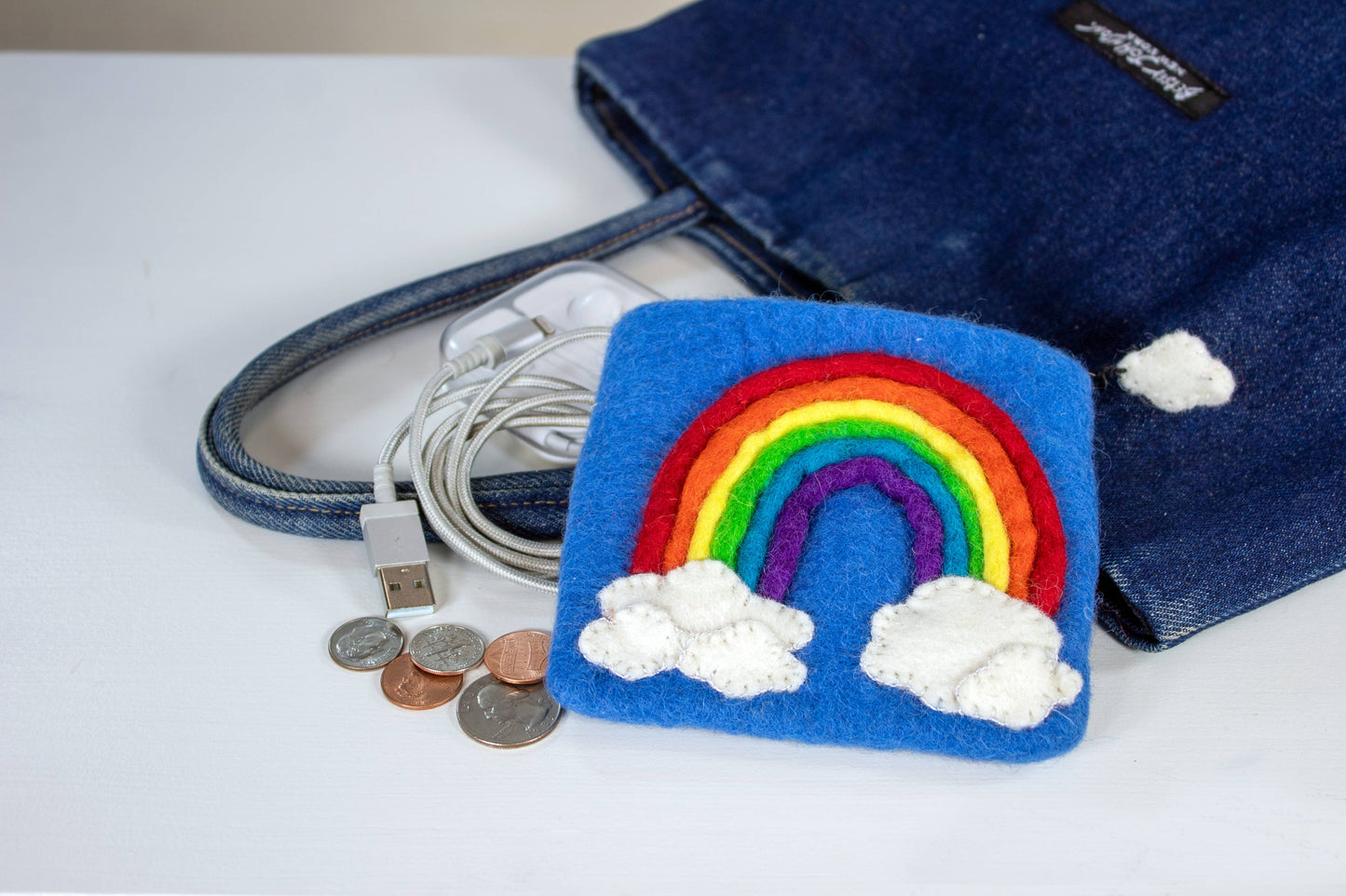 Felt Rainbow Coin Purse
