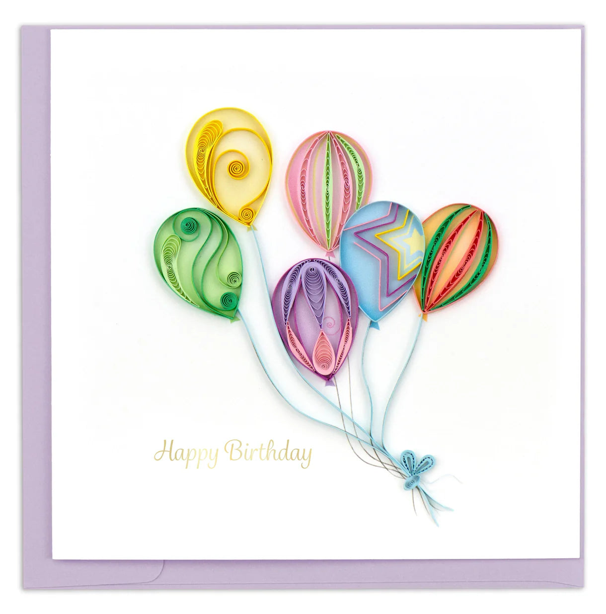 Quilled Colorful Balloon Bunch Card