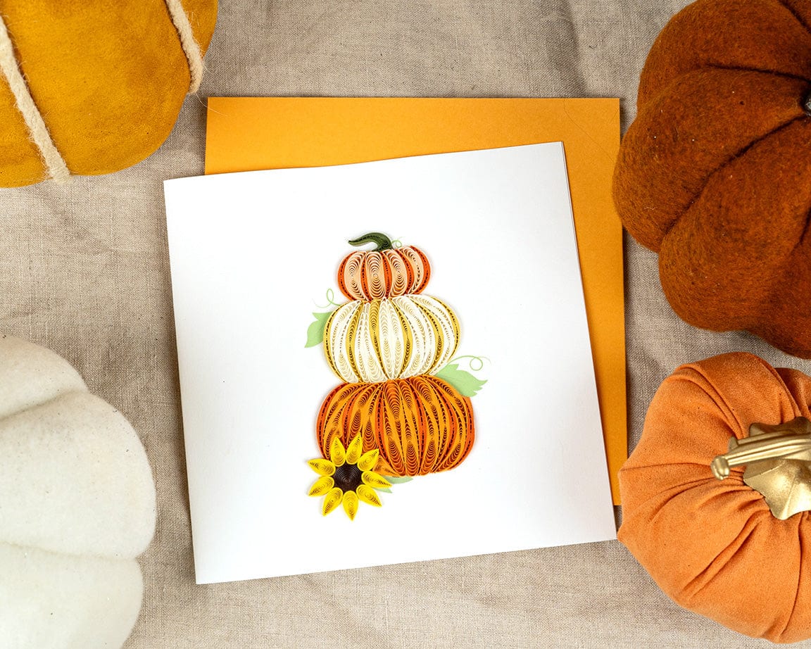 Quilled Stacked Pumpkins Card