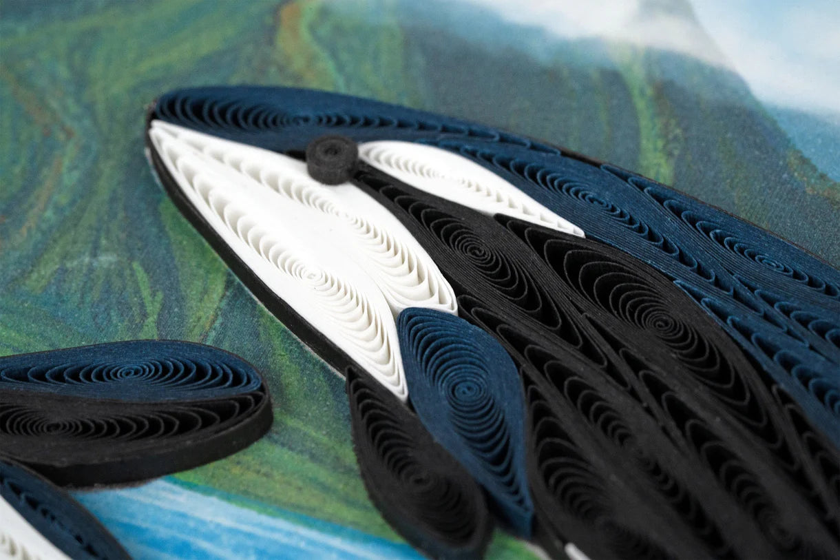 Quilled Orca Whales Card