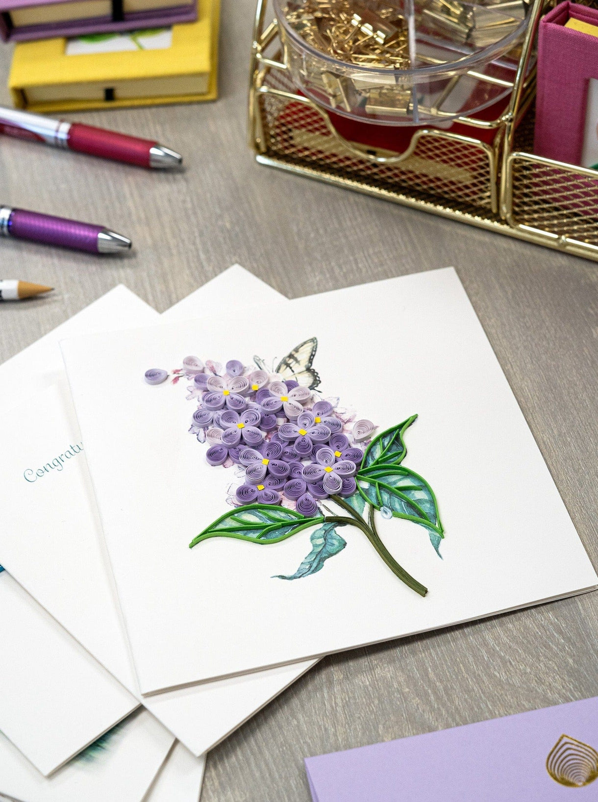 Quilled Lilac Flowers Card
