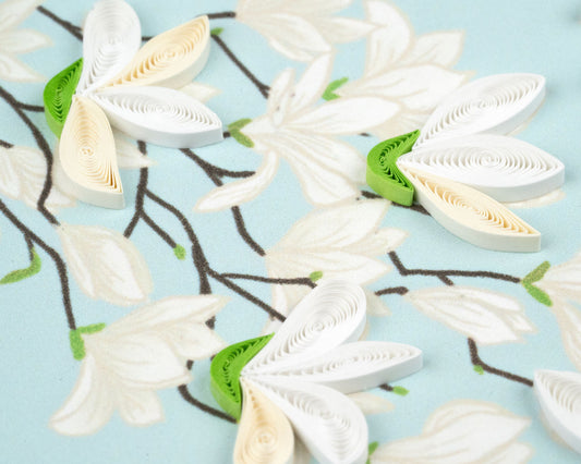 Quilled White Magnolia Card