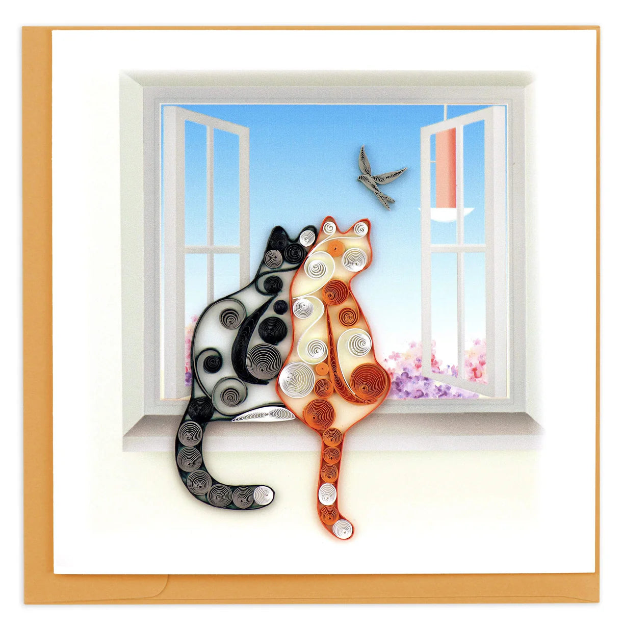 Quilled Two Cats Card