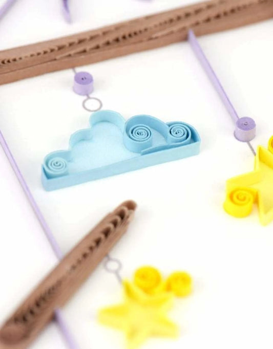 Quilled Night Sky Baby Mobile Card
