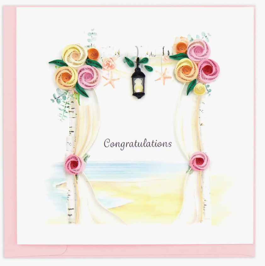 Quilled Wedding Chuppah Card
