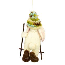 Snowshoeing Bunny Ornament