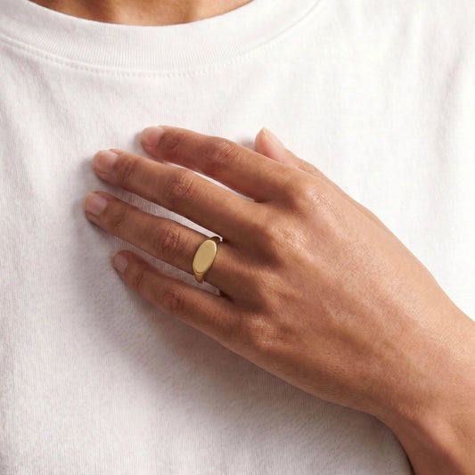 Pendo Oval Signet Brass Ring