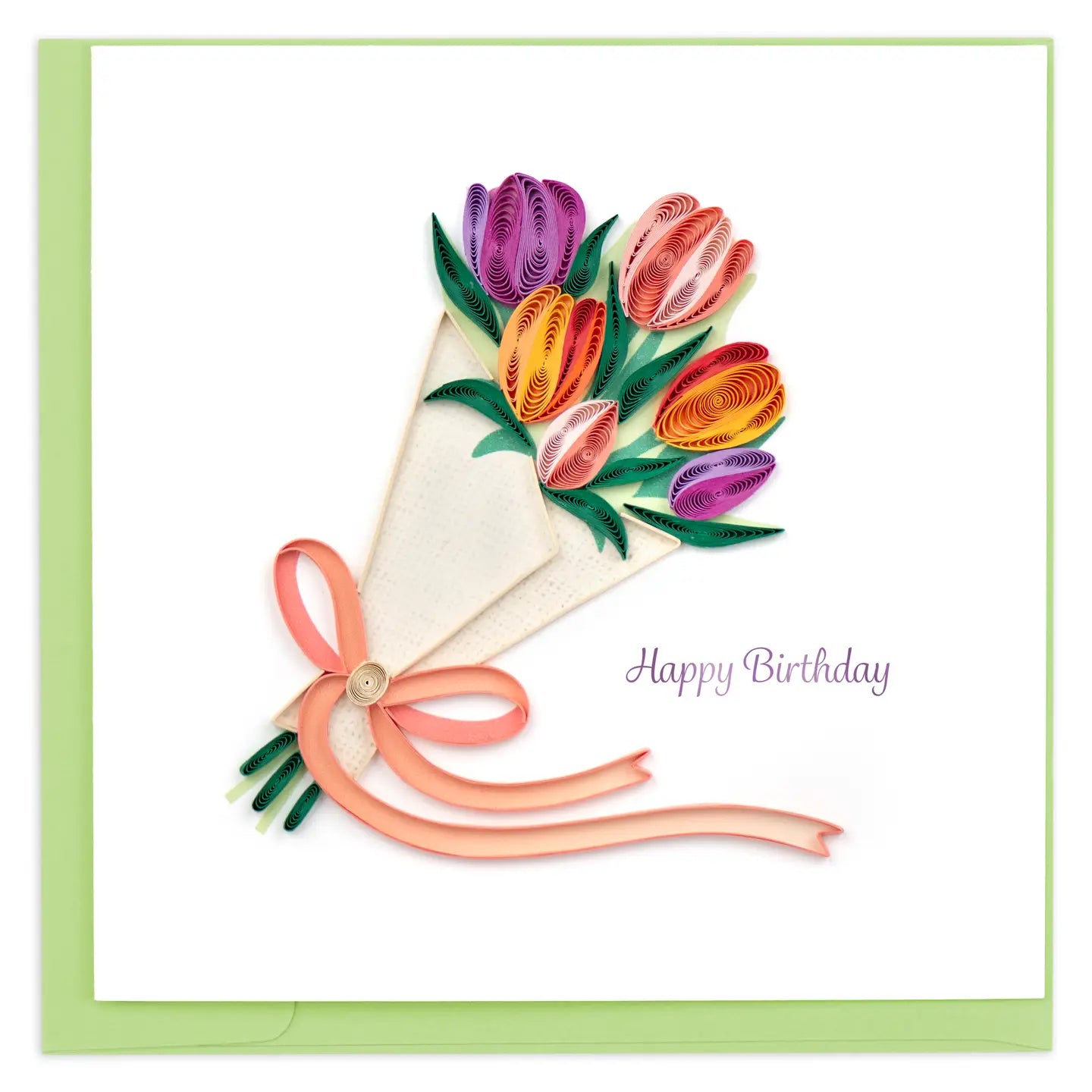 Quilled Birthday Tulip Bouquet Card