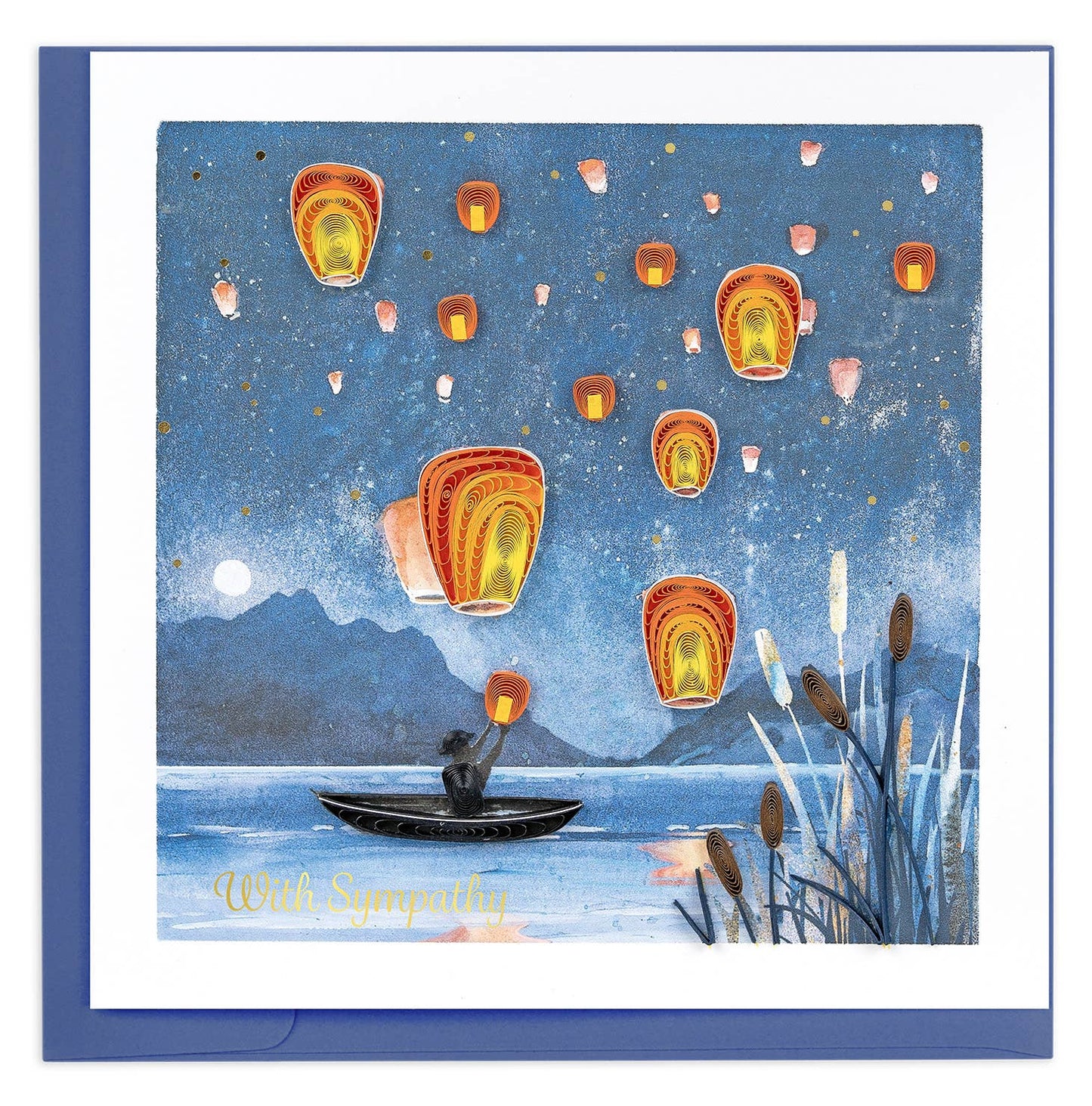 Quilled Sympathy Lanterns Card