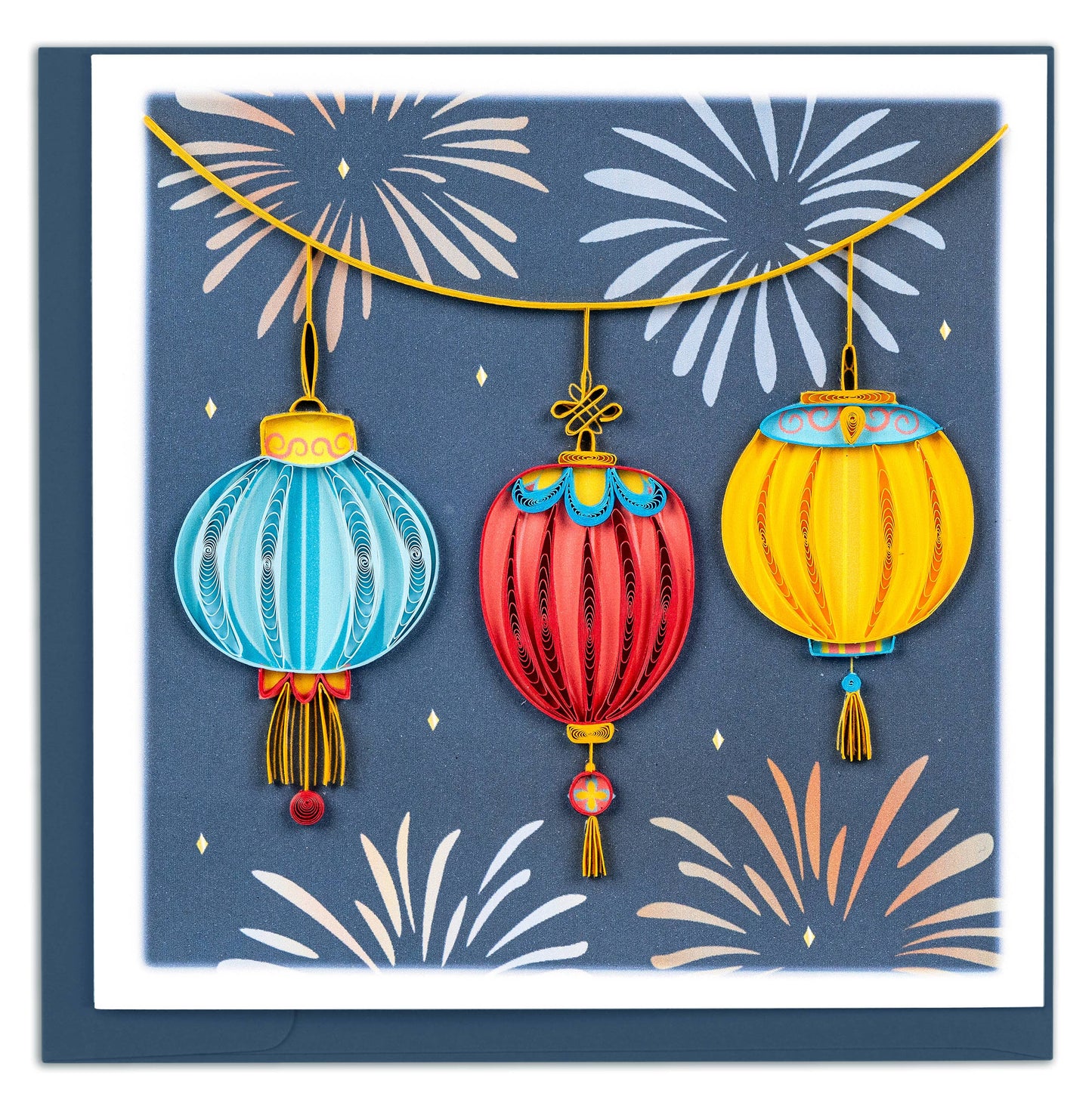 Quilled New Years Lanterns Card