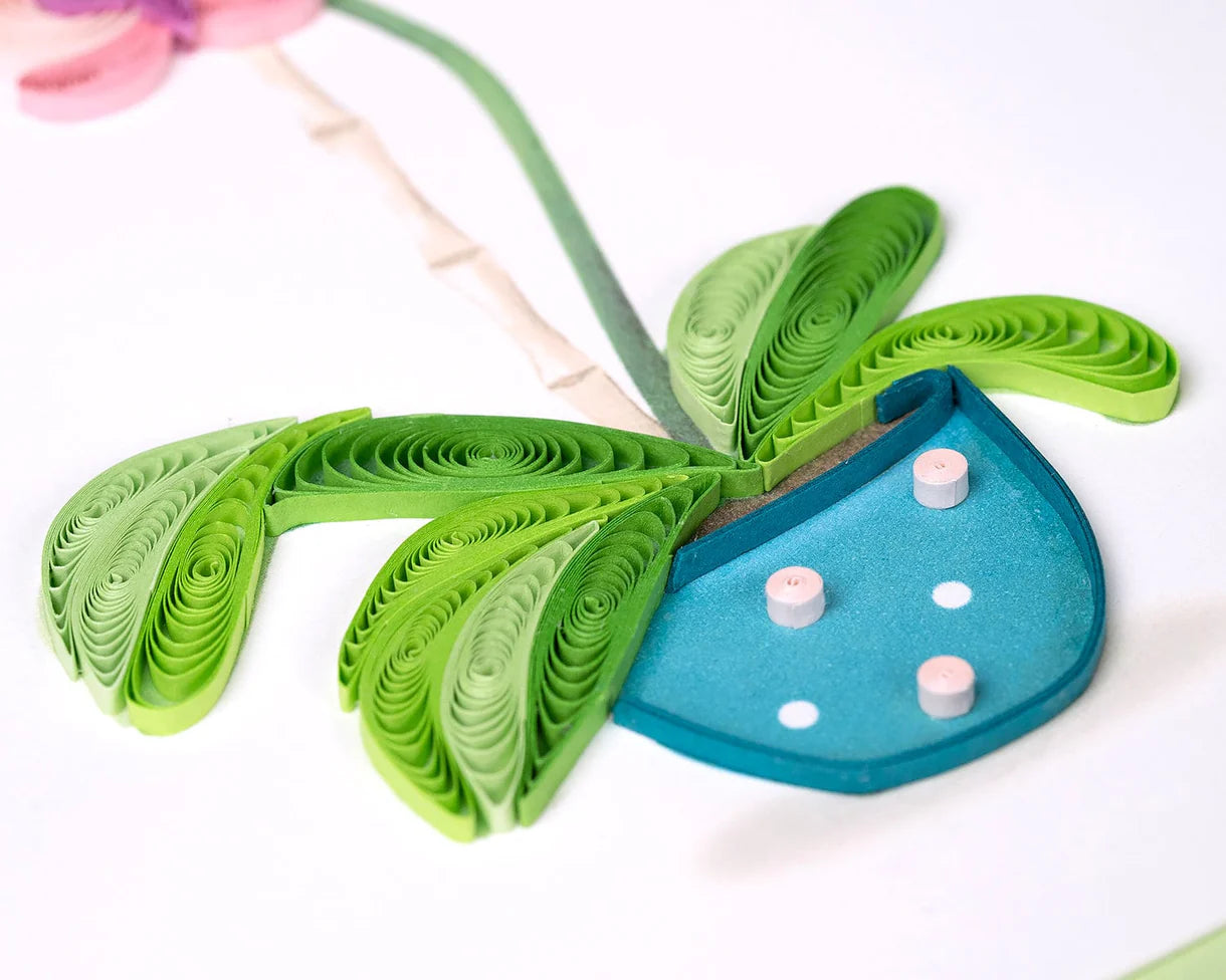 Quilled Thank You Potted Orchid Card