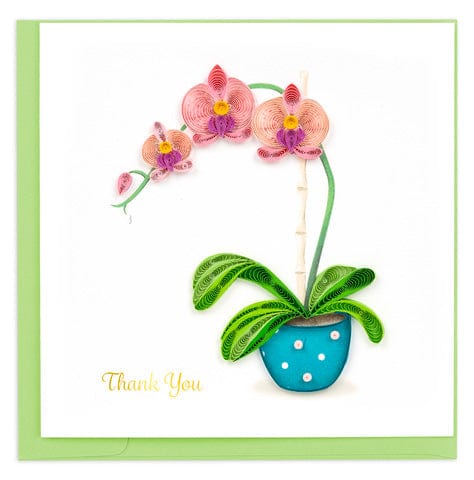 Quilled Thank You Potted Orchid Card