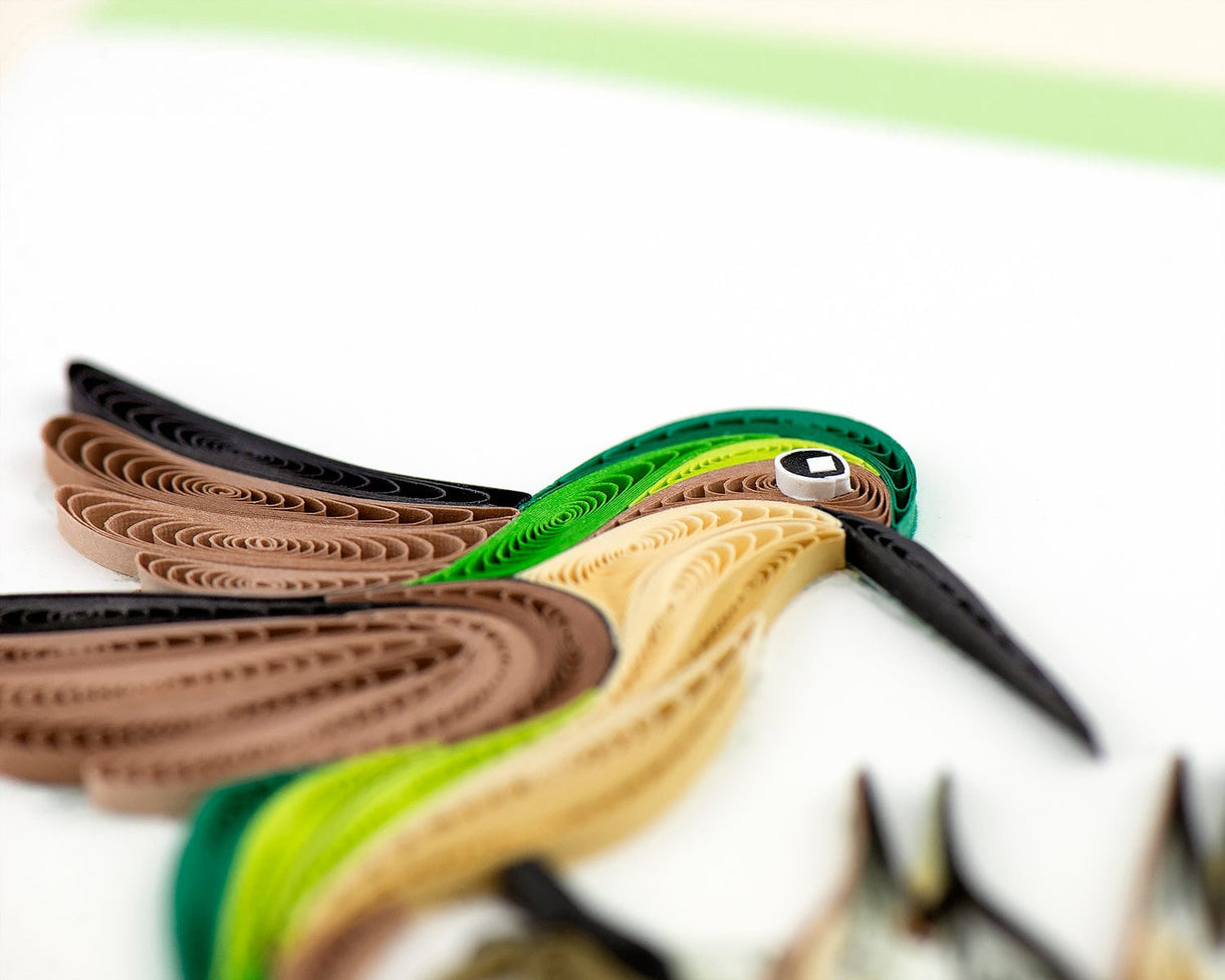 Quilled Hummingbird and Babies Card