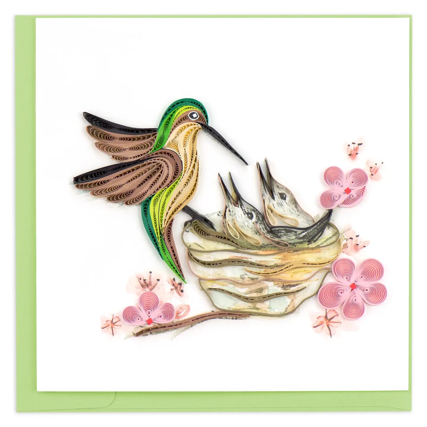 Quilled Hummingbird and Babies Card