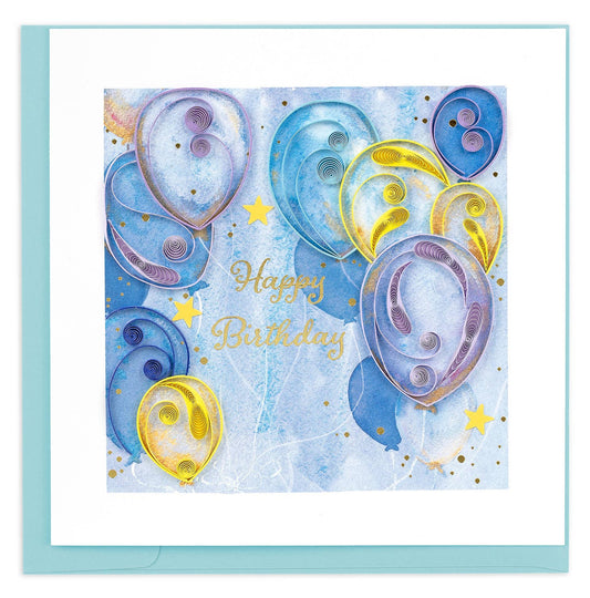 Quilled Birthday Balloons & Stars Card