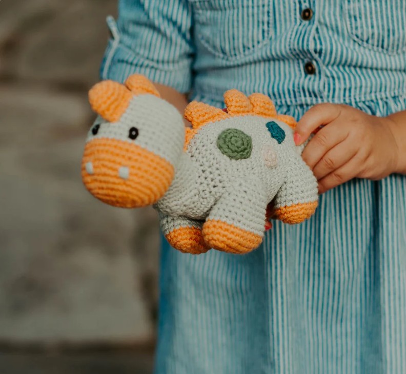 Crochet Stegosaurus Rattle