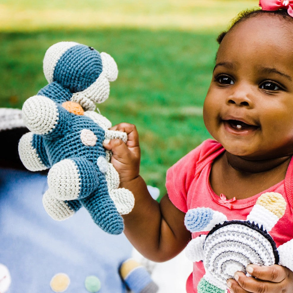 Crochet Stegosaurus Rattle