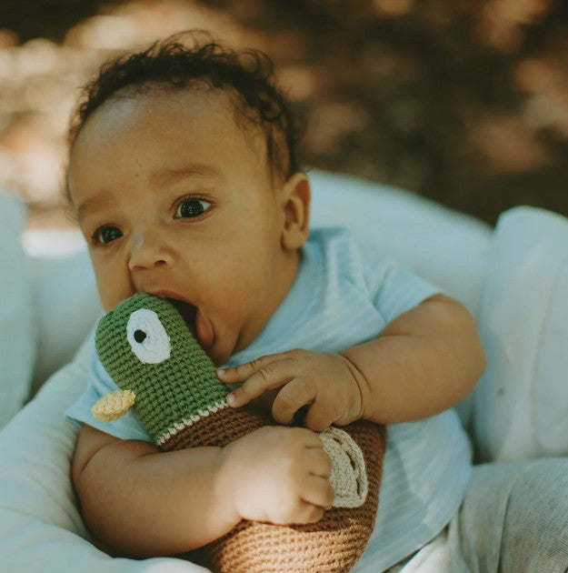 Crochet Mallard Duck Rattle