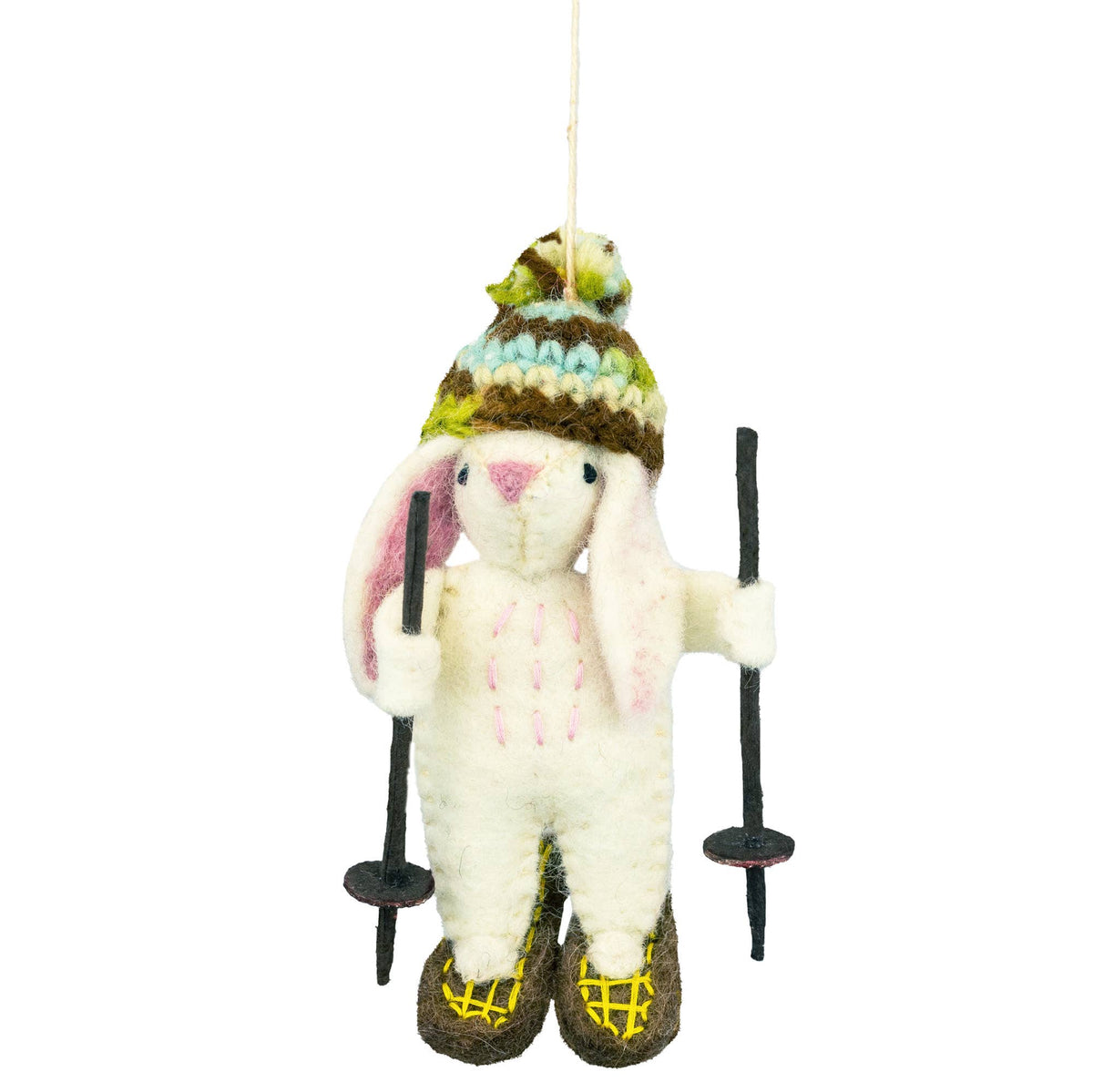 Snowshoeing Bunny Ornament