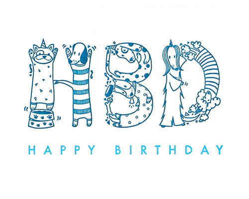 Cartoon-style 'HBO' letters with characters on a white background