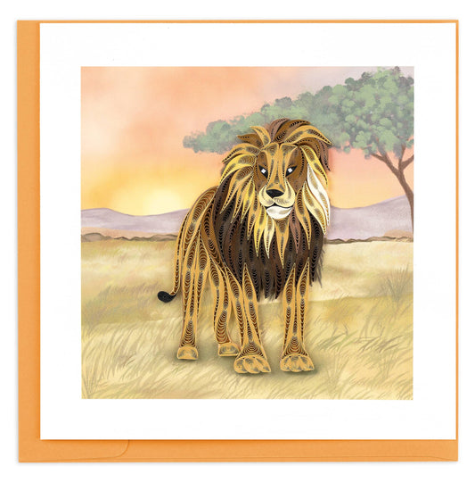 Quilled Savanna Lion Card