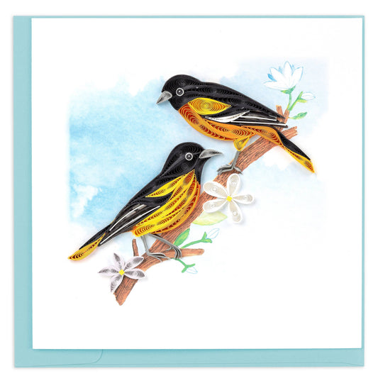 Quilled Baltimore Oriole Card