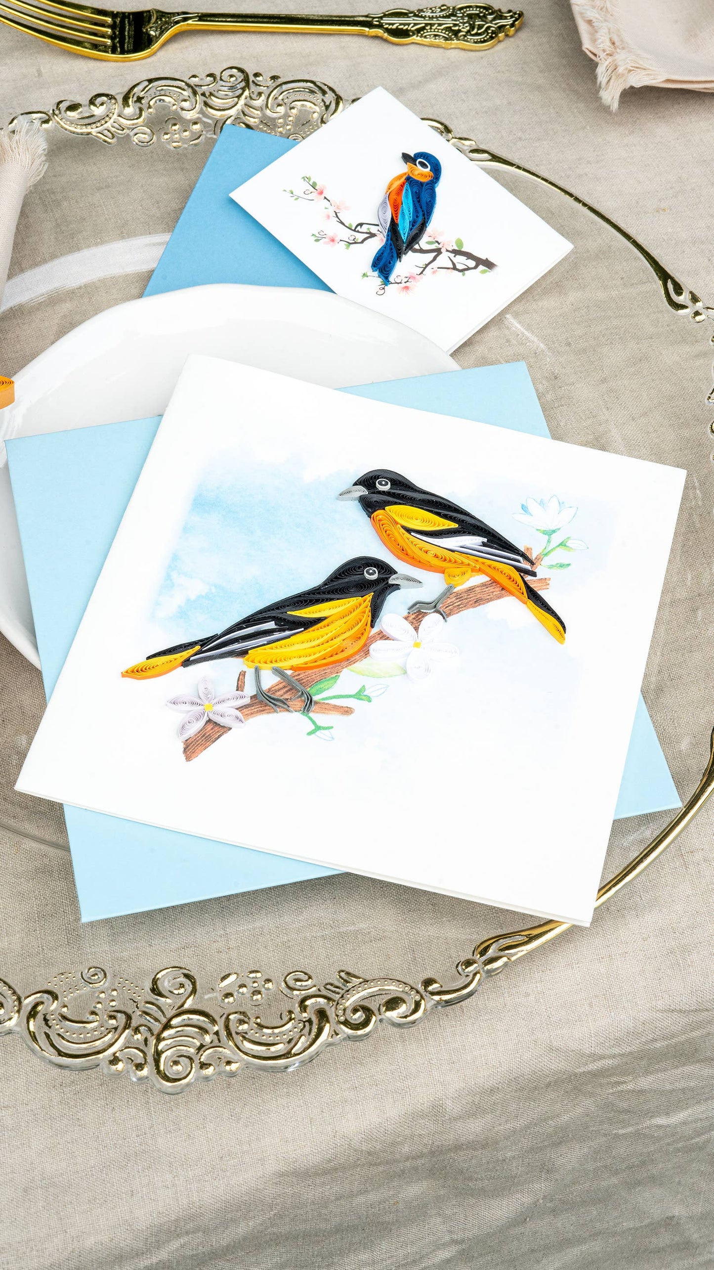 Quilled Baltimore Oriole Card