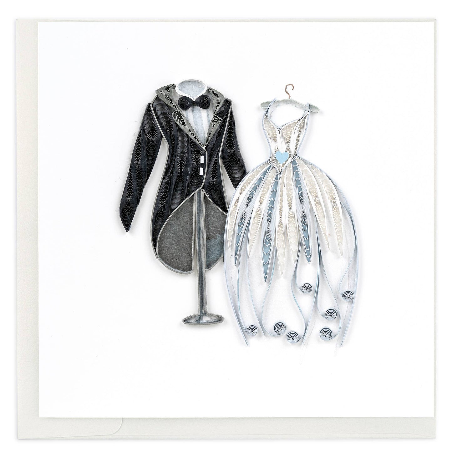 Quilled Wedding Tux & Gown Card
