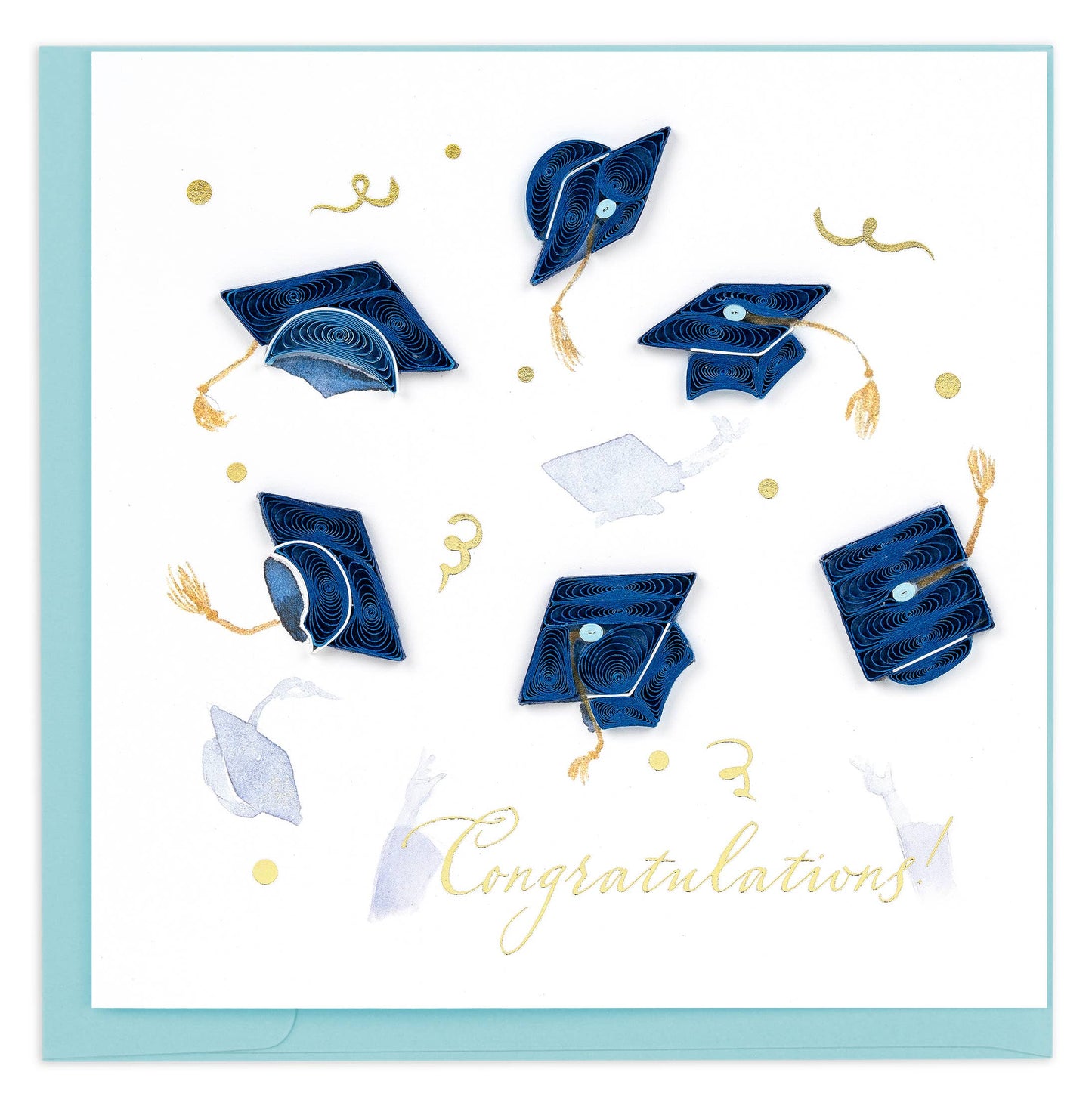 Quilled Congrats Grad Caps Card