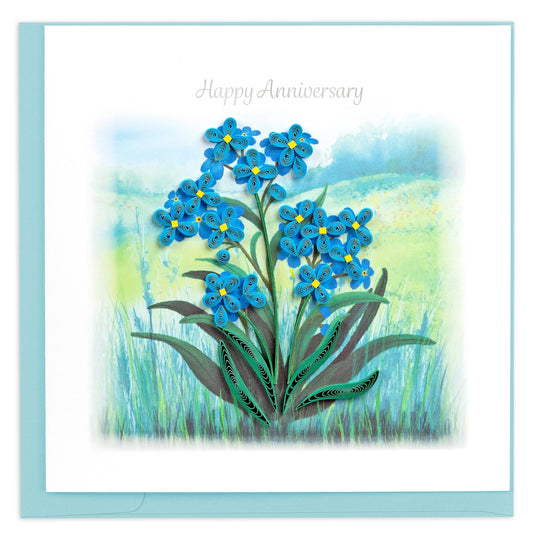 Quilled Forget-Me-Not Anniversary Card