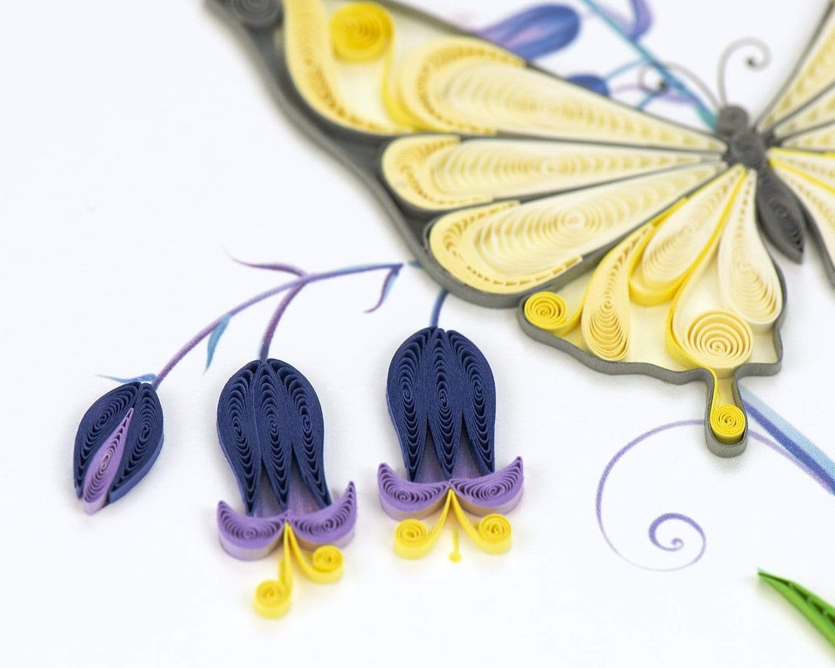 Quilled Butterfly & Bluebells Birthday Card