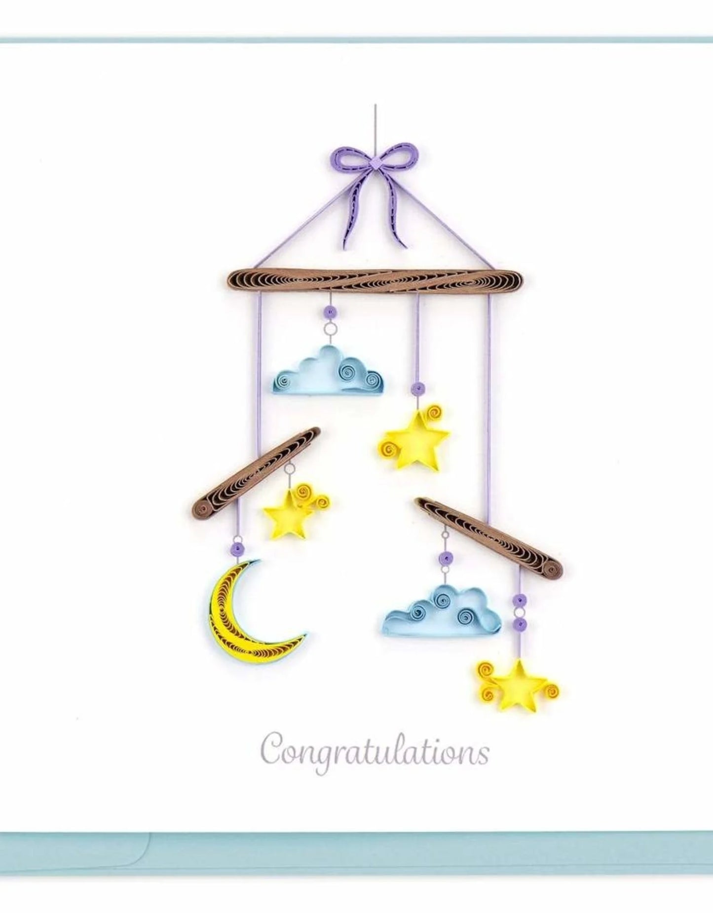 Quilled Night Sky Baby Mobile Card