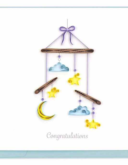Quilled Night Sky Baby Mobile Card