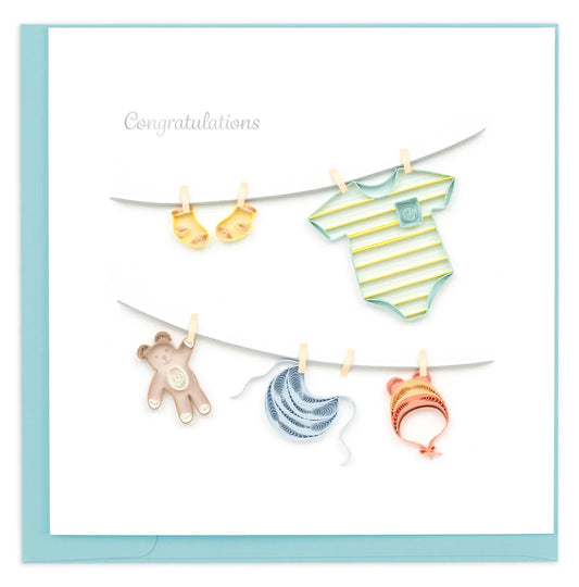 Quilled Baby Clothesline Card
