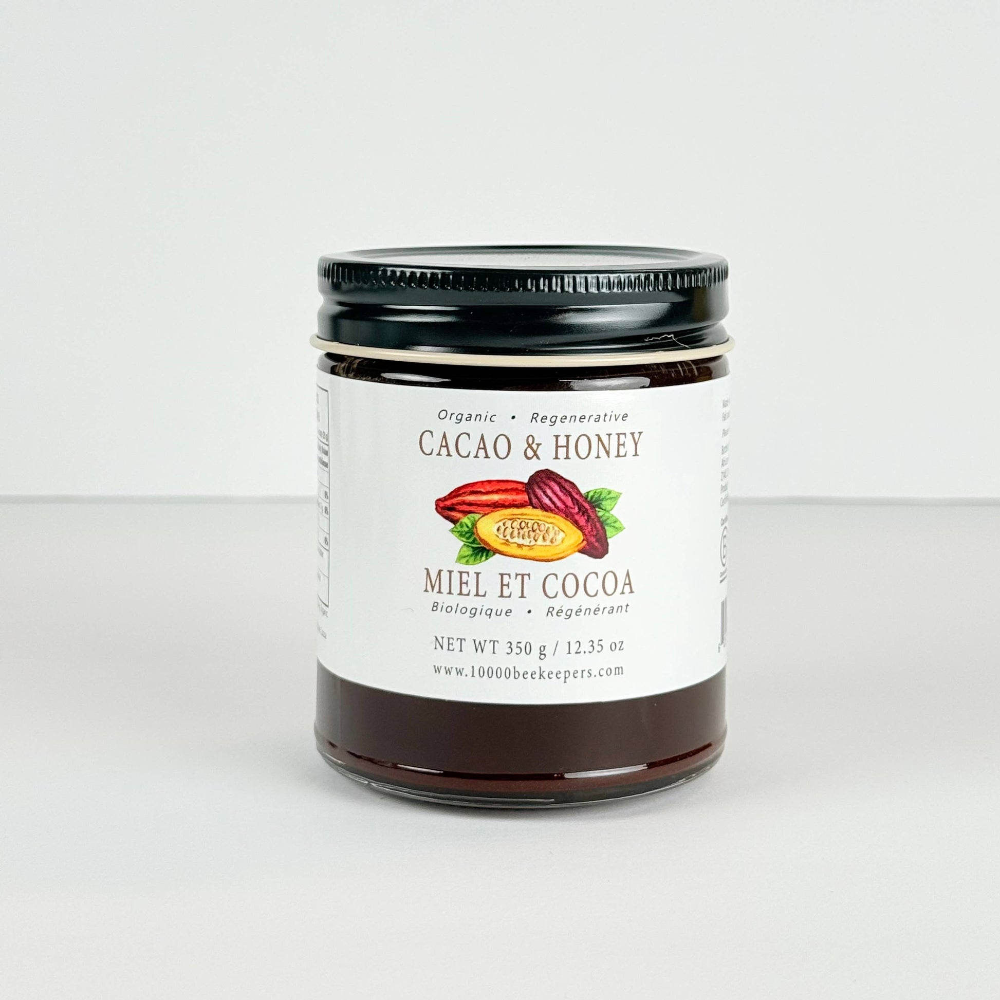 Jar of Cacao & Honey on a white background