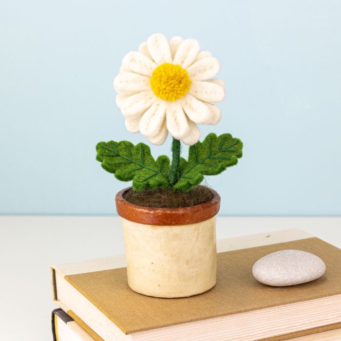 Felt Daisy Potted Flower
