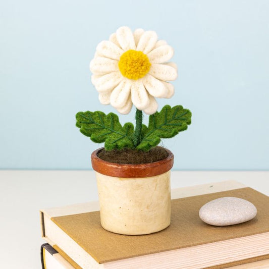 Felt Daisy Potted Flower