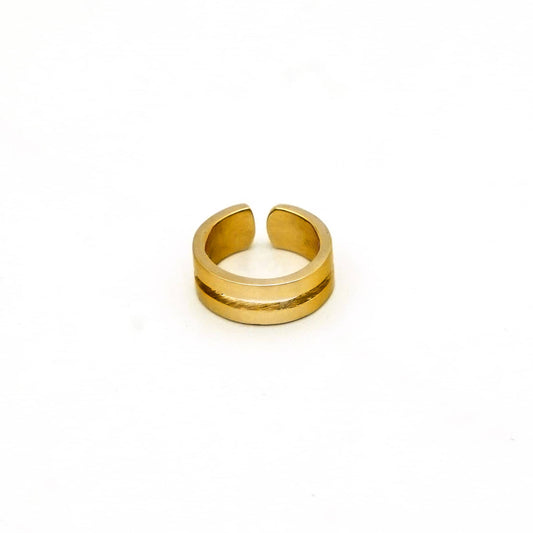 Gold ring on a white background