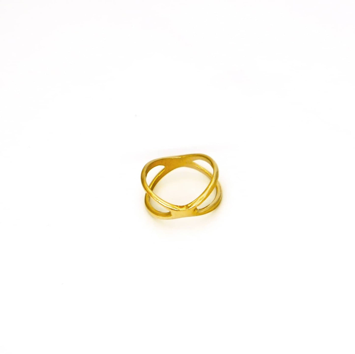 Gold ring on a white background