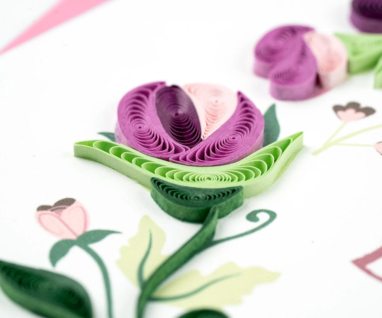 Quilled LOVE Floral Wreath Card