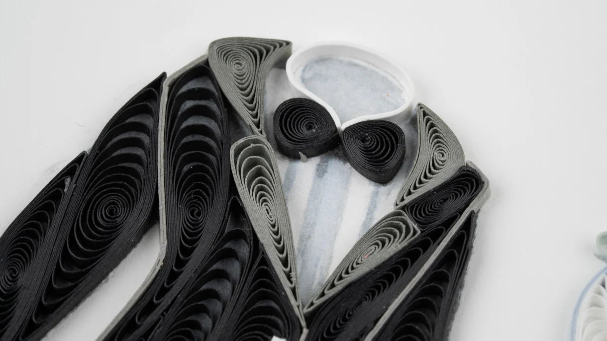 Quilled Wedding Tux & Gown Card