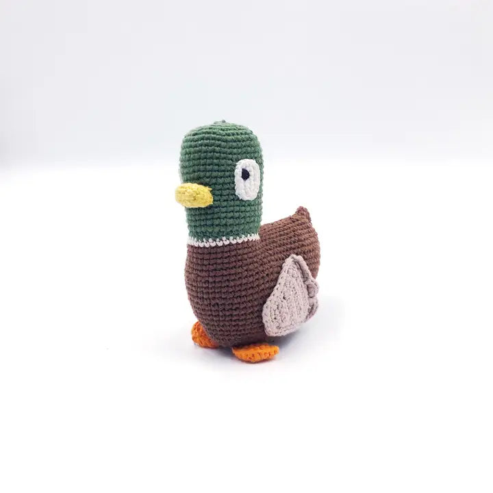 Crochet Mallard Duck Rattle