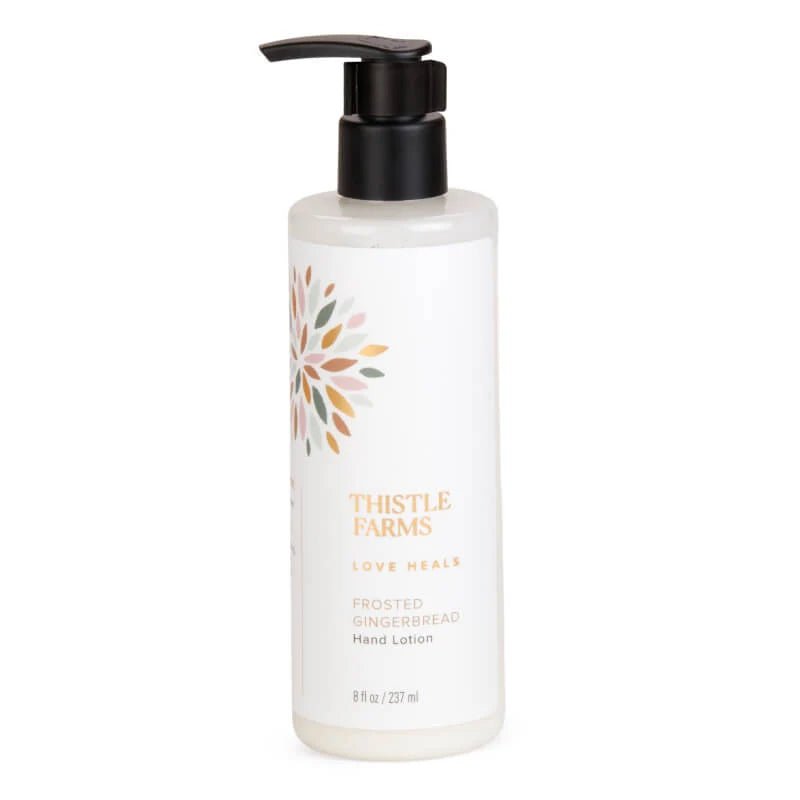 Clear bottle with black pump on a white background