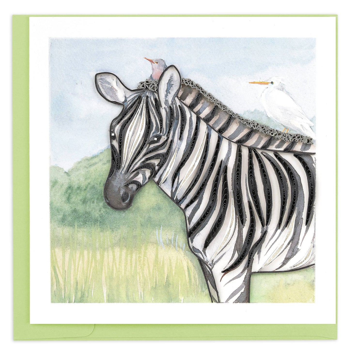 Quilled Zebra & Birds Card